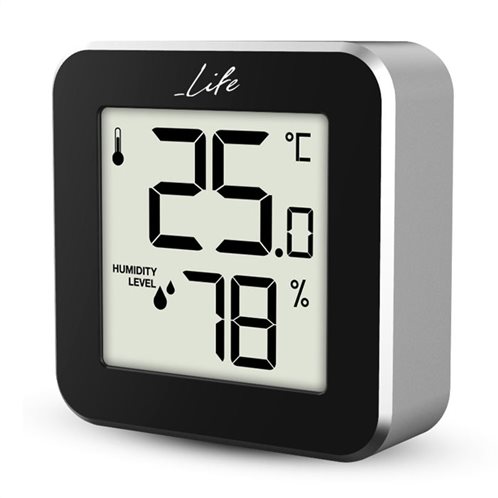 Life Θερμόμετρο & Υγρόμετρο Επιτραπέζιο Εσωτερικού Χώρου Alu Mini