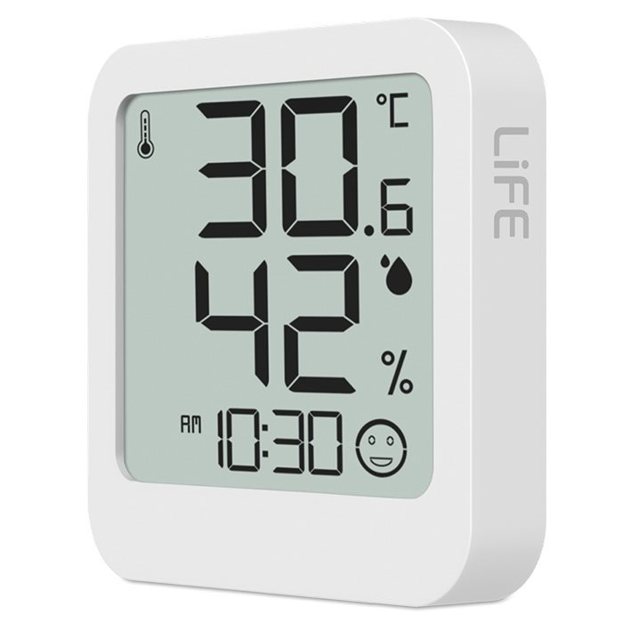 LIFE Ψηφιακό θερμόμετρο και υγρόμετρο εσωτερικού χώρου. LIFE CONTEMPO WHITE