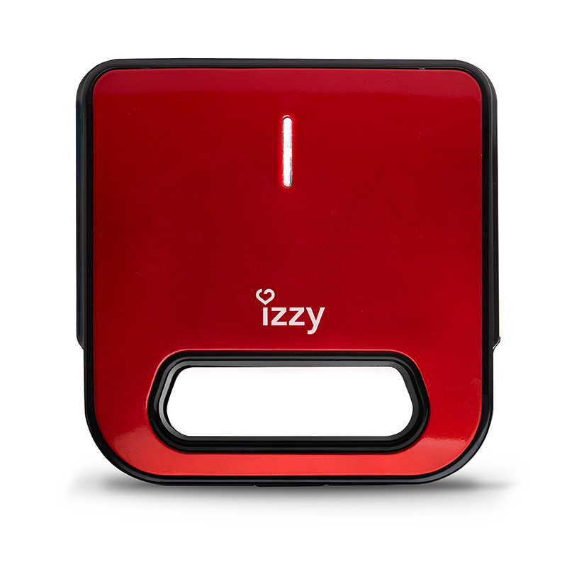 Izzy Τοστιέρα για 2 Τοστ Πλάκες Με Ραβδώσεις 800W Spicy Red IZ-2009