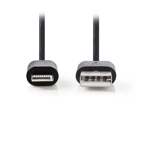 NEDIS Καλώδιο Lightning σε USB, για φόρτιση και μεταφορά δεδομένων, 2m, NEDIS CCGP39300BK20