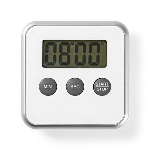 NEDIS Ψηφιακό χρονόμετρο κουζίνας με μεγάλη οθόνη LCD, σε λευκό χρώμα, KATR102WT