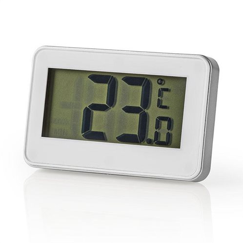 NEDIS Ψηφιακό θερμόμετρο ψυγείου, σε άσπρο χρώμα με ασημί περίγραμμα, KATH101WT