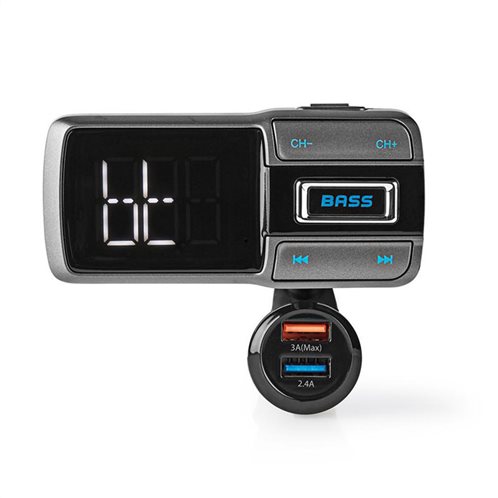 NEDIS αναμεταδότης FM, Bluetooth hands free και φορτιστής 3 σε 1, CATR101BK