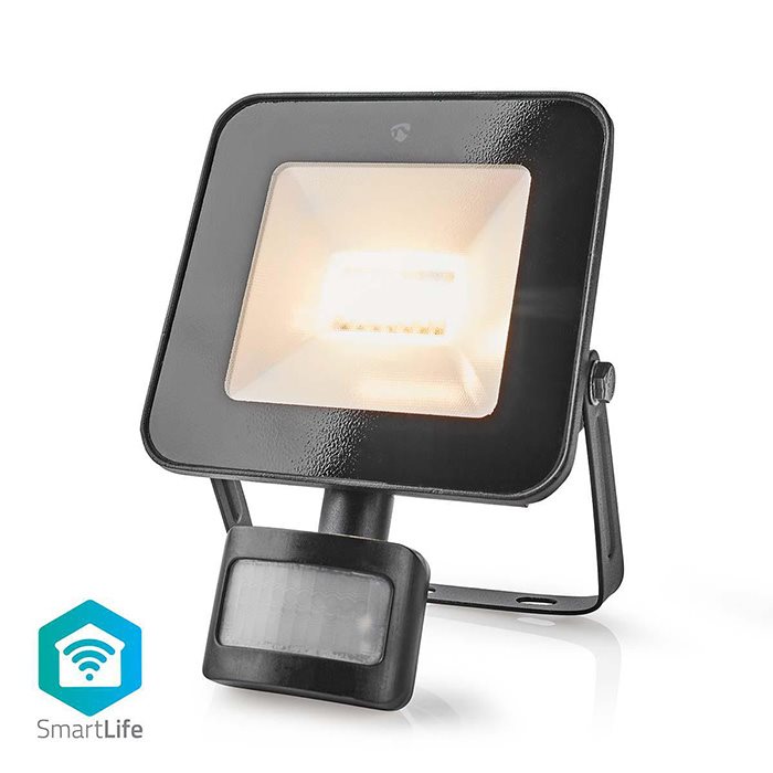 NEDIS Wi-Fi Smart προβολέας LED με αισθητήρα κίνησης. NEDIS WIFILOFS20FBK