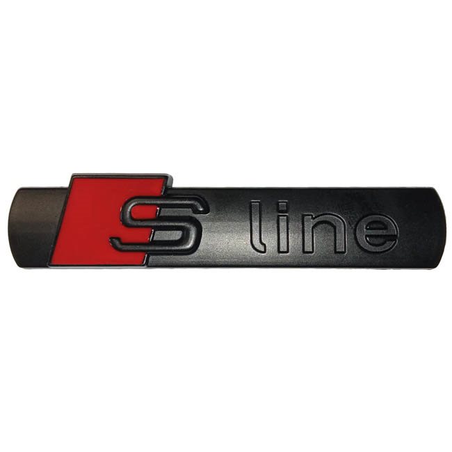 Auto Gs Αυτοκόλλητο Σήμα "S-Line" Οβάλ Μαύρο - Κόκκινο 7x1.5cm 1 Τεμάχιο