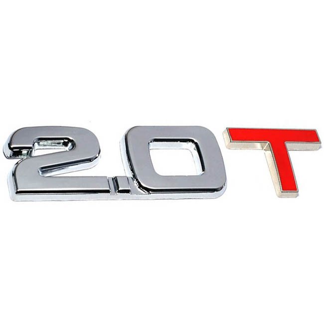 Auto Gs Αυτοκόλλητο Σήμα 2.0 Turbo Ασημί - Κόκκινο 10x2.5cm 1 Τεμάχιο