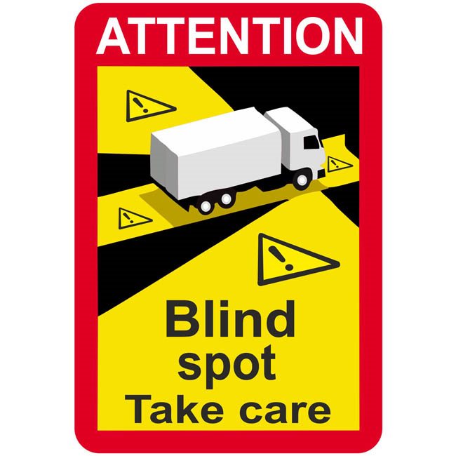 Auto Gs Αυτοκόλλητο Σήμα Mεγάλο Τυφλό Σημείο (Blind Spot - Take Care) 17.5x25cm 1 Τεμάχιο