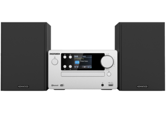 KENWOOD MICRO HI-FI SYSTEM DAB, CD, USB, BT &AUDIO STREAMING SILVER M-725DAB-S
