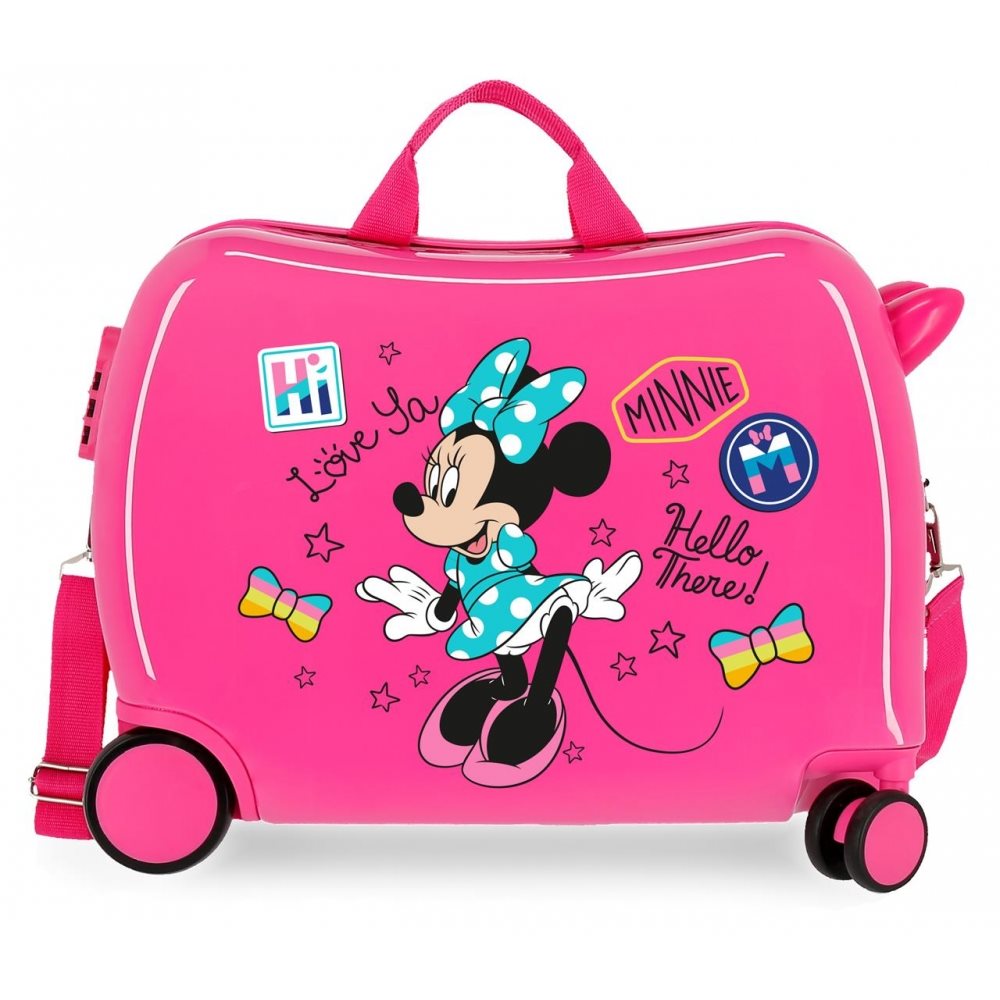 Disney Παιδική Βαλίτσα 38x50x20cm ABS Σκληρή Hello Ροζ Minnie Mouse με 4 Ρόδες
