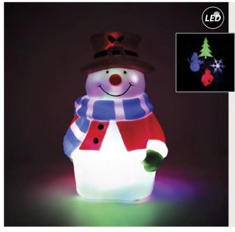 Fos Me Προτζέκτορας Χιονάνθρωπος LED με USB 27-00917