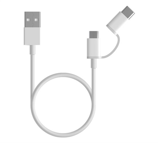 Mi 2in1 USB Cable(MicroUSB to Typ.C)30cm
