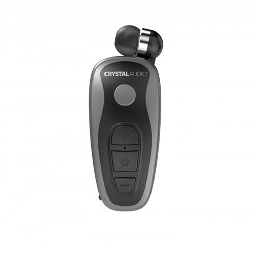 Crystal Audio Bluetooth Retractable Aκουστικό R1-G Μαύρο Ασημί