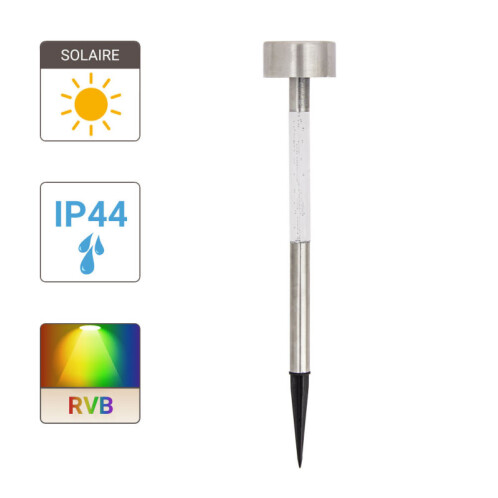 XANLITE ηλιακό καρφωτό led RGB IP44 αλουμίνιο και πλαστικό αυτονομία 8h Φ55Χ330mm