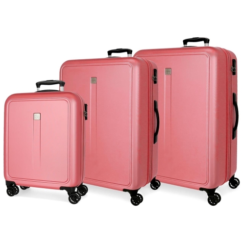 Roll Road βαλίτσες σετ 55-68-78cm ABS σειρά Camboya Pink