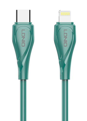 LDNIO καλώδιο Lightning σε USB-C LC611I 30W PD 1m πράσινο