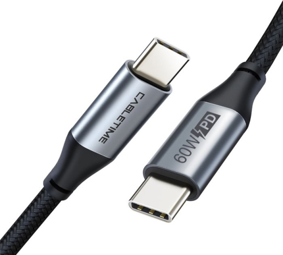 CABLETIME καλώδιο USB-C σε USB-C CT-CMCM 60W 480Mbps 2m μαύρο