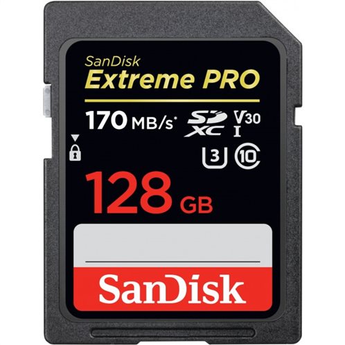 SanDisk Extreme Pro SDXC Card 128GB - 170MB/s V30 UHS-I U3