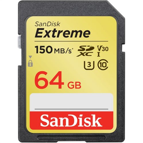 SanDisk Extreme SD 64GB 150MB/s V30 UHS-I U3
