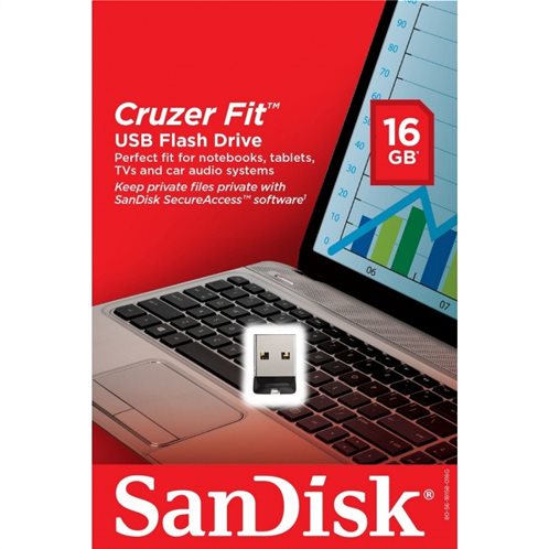 SanDisk SDCZ33-016G-G35 Cruzer Fit USB Flash Drive 16GB