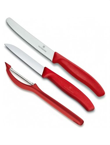 VICTORINOX Swiss Classic σετ 2 Μαχαιριών με Peeler, Κόκκινο