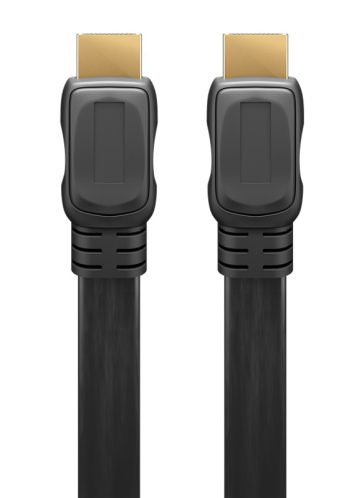 GOOBAY καλώδιο HDMI 2.0 με Ethernet 61281 flat 18Gbit/s 4K 5m μαύρο