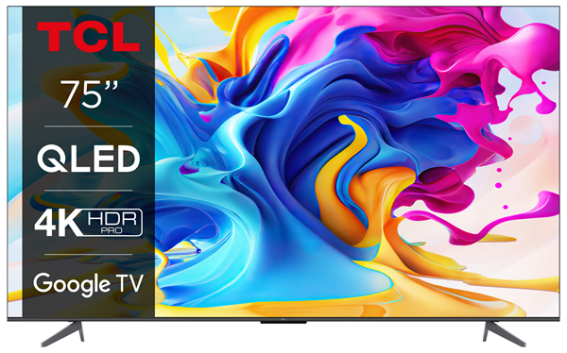 TCL Τηλεόραση 75'' 4K QLED TV with Google TV and Game Master 75C645
