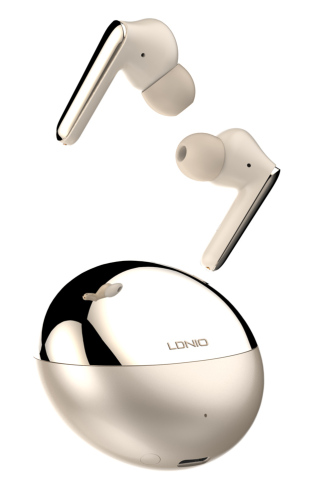 LDNIO earphones με θήκη φόρτισης T01 True Wireless HiFi χρυσά