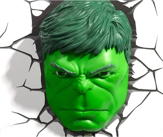 The Source Φωτιστικό Τοίχου 3DLightFX Marvel - Hulk Face
