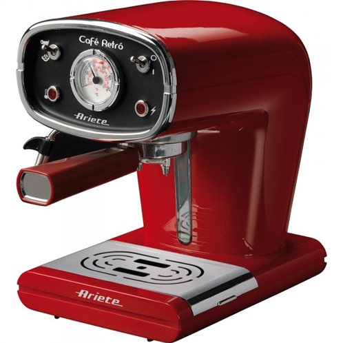 Ariete Μηχανή Espresso 900W Πίεσης 15bar Κόκκινη Cafè Retro με δοχείο 0.9lt