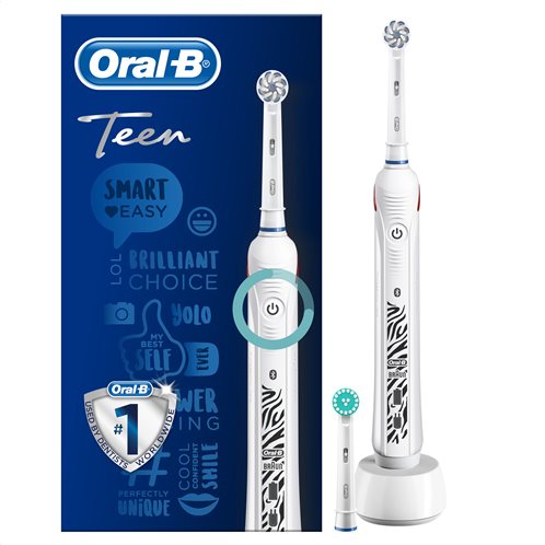 Oral-B Ηλεκτρική Οδοντόβουρτσα Επαναφορτιζόμενη Zebra White Teen για 13+ Ετών