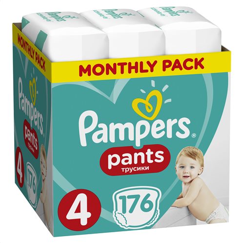 Pampers Pants Πάνες Βρακάκι No 4 9-15kg Monthly Box 176τμχ