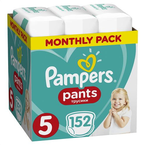 Pampers Πάνες Βρακάκι Μωρού Pants Monthly Pack Νούμερο 5 (12-17 kg) 152τμχ