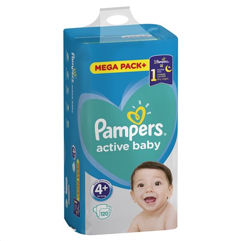 Pampers Active Baby Πάνες Με Αυτοκόλλητο No 4+ 10-15kg Mega Pack 120τμχ
