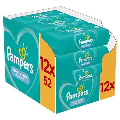 Pampers Fresh Clean Μωρομάντηλα Monthly Βοx 12x52 (624 Τεμάχια) 81688057