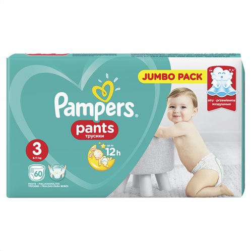 Pampers Pants Πάνες Βρακάκι No3 Jumbo Pack  6-11kg 60τμχ