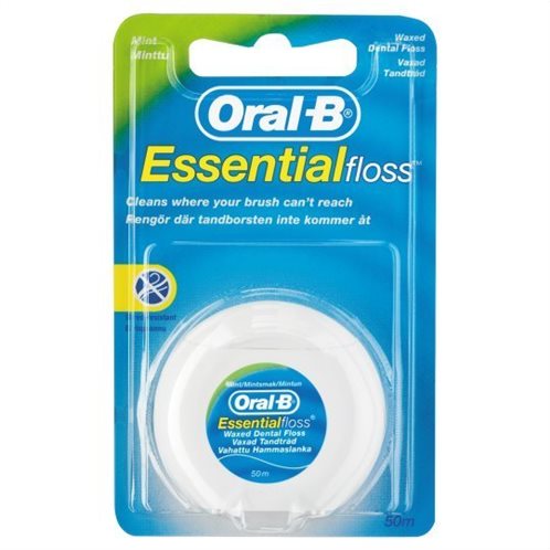 Oral-B Essential Floss Κηρωμένο Οδοντικό Νήμα, Μέντα 50m-81693466