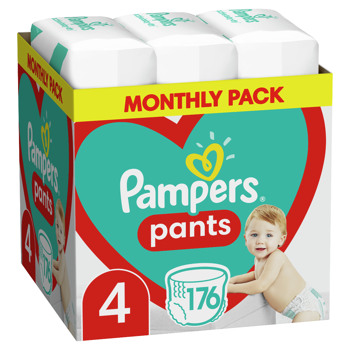 Pampers Pants Πάνες-Βρακάκι No 4 9-15Kg Monthly Box 176τμχ