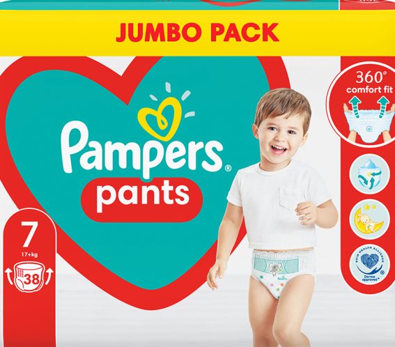 Pampers Πάνες Βρακάκι Pants No 7 Jumbo Pack 17+kg 38τμχ