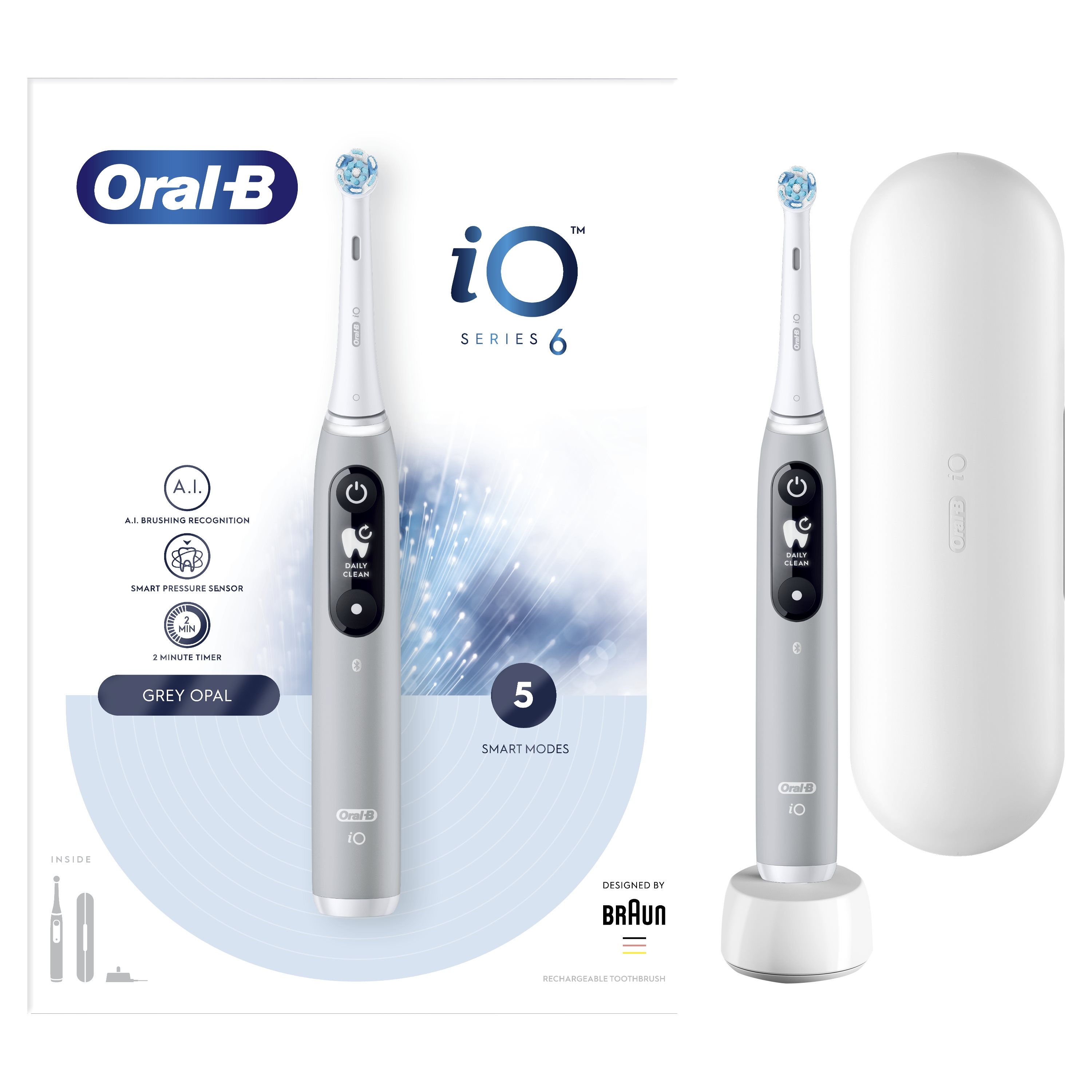 Oral-B Ηλεκτρική Οδοντόβουρτσα iO Series 6 81769539 Γκρι