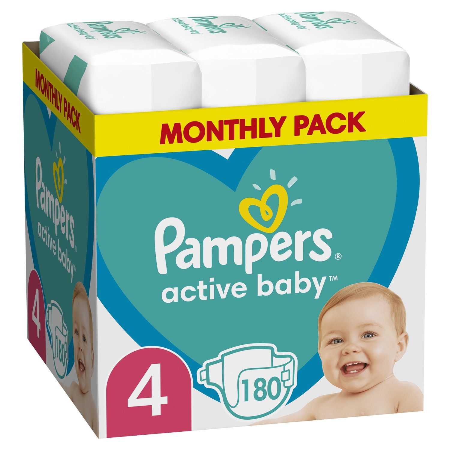 Pampers Active Baby Πάνες Μεγ. 4 (9-14kg) -180 Πάνες - 81780940