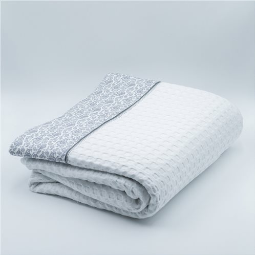 White Fabric Κουβέρτα Paisley Άσπρη Υπέρδιπλη