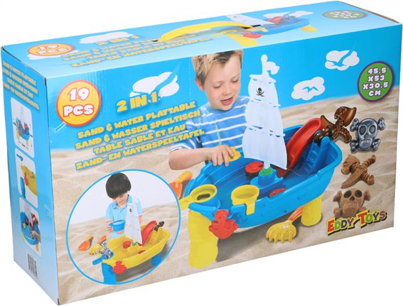 Eddy Toys Παιδικό Τραπέζι 2 σε 1 για Άμμο και Νερό 19τμχ 45.5x30.5x53cm
