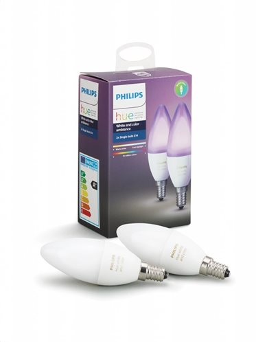 Philips Έξυπνες Λάμπες Hue 6.5W B39 E14 x2 Pack