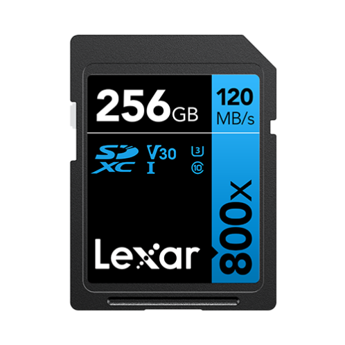 64GB Lexar® Professional 800x SDXC™ UHS-I cards,  up to 120MB/s read 45MB/s write C10 V30 U3