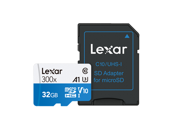 Lexar® 32GB High-Performance 300x microSDHC™ UHS-I cards (45MB/s) + adapter
