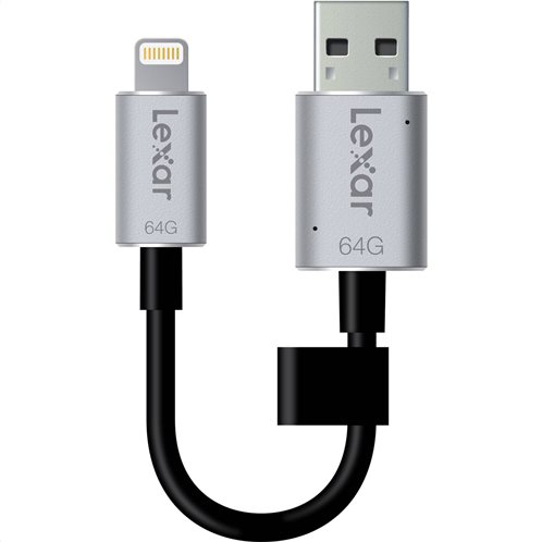 Lexar 64GB JumpDrive C20i flash drive for iPhone or iPad (130MB/s)