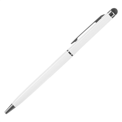 Ballpoint στυλό με επίστρωμα για οθόνη αφής και clip τσέπης άσπρο