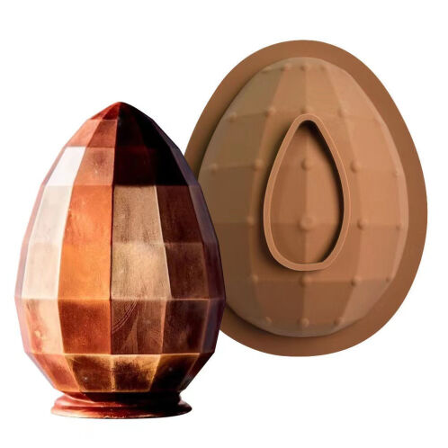Φόρμα Σιλικόνης 3D  Σοκολατένιο Αυγό 15,3x11,5x5,5 εκ. Καφέ