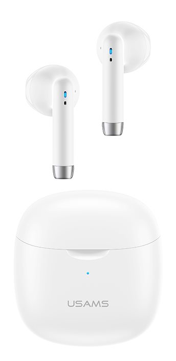 USAMS earphones IA04 με θήκη φόρτισης True Wireless λευκά