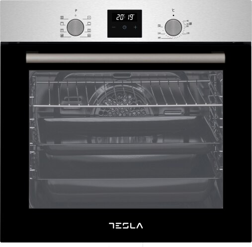 Tesla Φούρνος Άνω Πάγκου 60lt χωρίς Εστίες Π60εκ. Inox Μαύρο